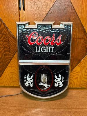 LIGHTED COORS LIGHT BEER SIGN