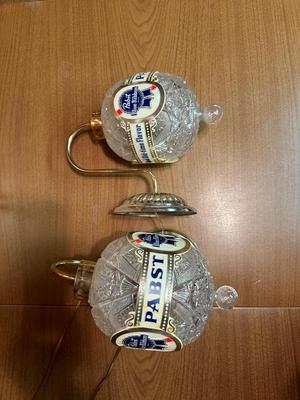 LIGHTED PABST BLUE RIBBON WALL SCONCES