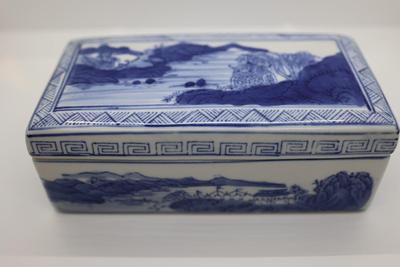 Porcelain Blue & White Landscape with Qianlong Mark