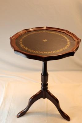 BOMBAY COMPANY - (2) Leather & Gold Gilt Top Table