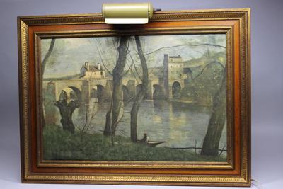 The Bridge at Mantes by Jean-Baptiste-Camille Corot Vintage Framed Realism  Art Print | EstateSales.org
