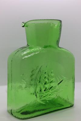 Kanawha Green Glass Double Spout Ship Carafe