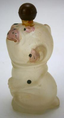 Figural Comic Character "BONZO" Satin Glass Perfume Bottle