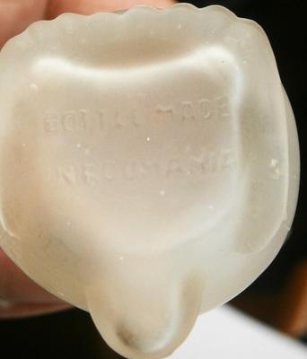 Figural Comic Character "BONZO" Satin Glass Perfume Bottle