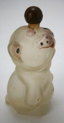 Figural Comic Character "BONZO" Satin Glass Perfume Bottle