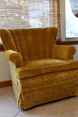 Velvet Yellow Club Chair (2 of 2)