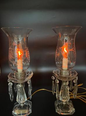 Grand Auntieâ€™s Etched Glass Lamps *Read Details