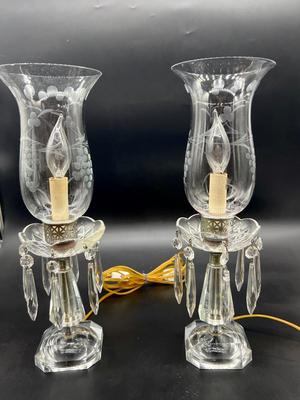 Grand Auntieâ€™s Etched Glass Lamps *Read Details