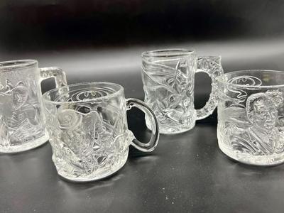 1995 McDonaldâ€™s Batman Forever Series Glass Mugs