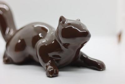 Vintage Brown Glazed Ceramic Squirrel