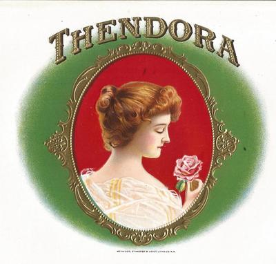 "THENDORA" Embossed Cigar Label