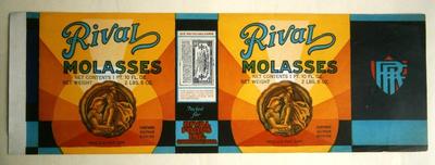 Vintage Rival Molasses Can Label