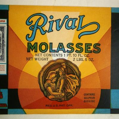 Vintage Rival Molasses Can Label