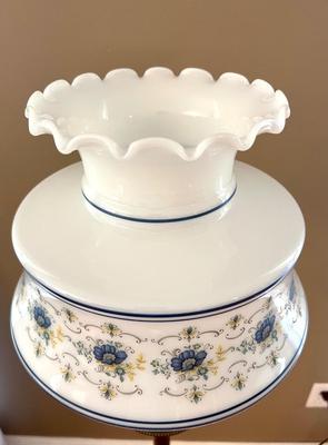 Vintage Quoizel Abigail Adams Milk Glass Globe, Floor Lamp