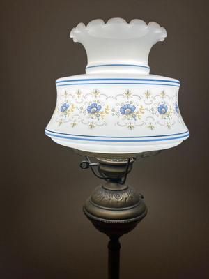 Vintage Quoizel Abigail Adams Milk Glass Globe, Floor Lamp