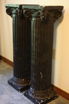 Pair of Black Painted Pedestals