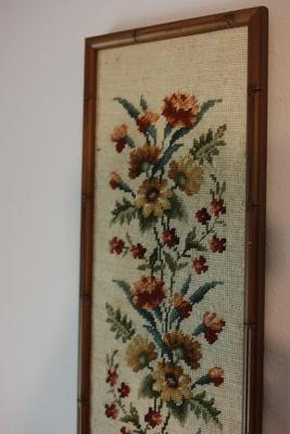 Framed Needlepoint - 46"L x 9.5" W