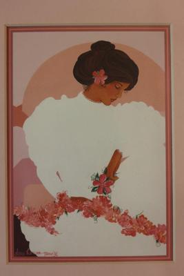 Diana Hansen-Young '86 Framed "Seated Haula Dancer"