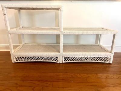 White Wicker Shelf Unit