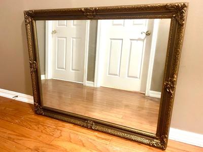 Old Heavy Mirror with Gold Frame
