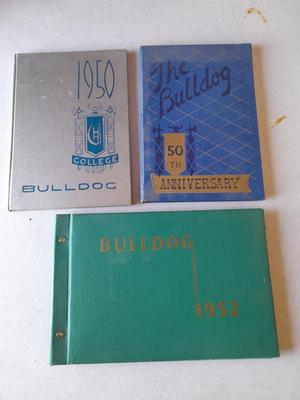 Three 1950's The Bulldog Yearbooks Greeley Colorado College Highschool