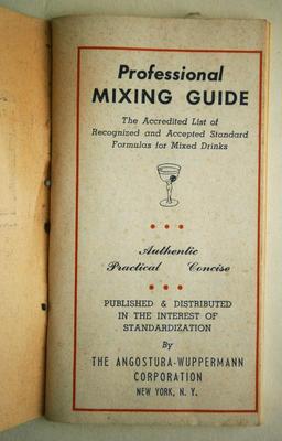 1950 "Professional MIXING GUIDE" Pamphlet
