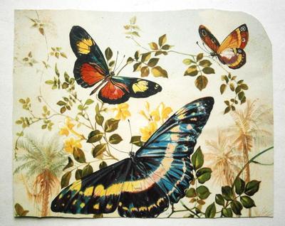 Victorian Scrap Page with Butterfly Trade Cards