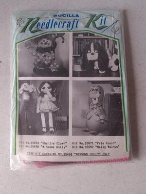 Vintage Bucilla needlecraft kit "windsome dolly"
