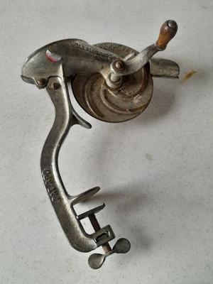 Vintage Pollman No. 3 Cherry Stoner Cherry pitter hand crank table vise mount