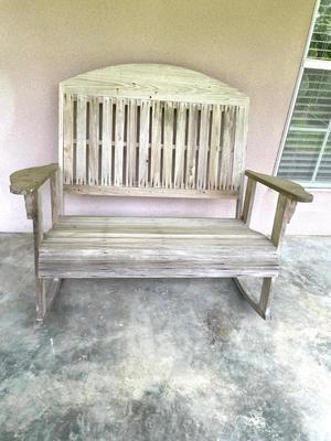 Double Wooden Outdoor Rocker