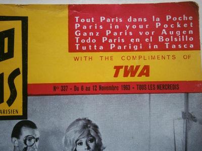 "ALLO PARIS" Compliments of TWA
