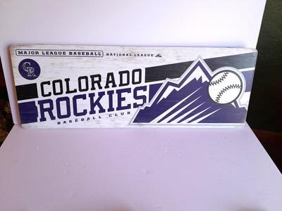 Open Road Brands Official MLB National League Colorado Rockies Baseball Club wood sign