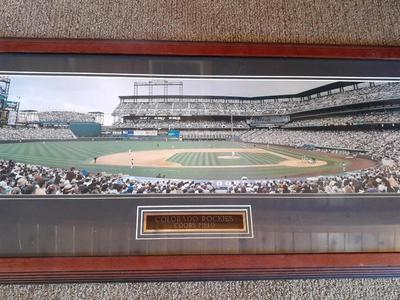 Large, framed Colorado Rockies Coors Field panoramic photo