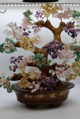 Multi-Gemstone Bonsai Tree of Life with 1,251 Natural Gemstones W/ Tag