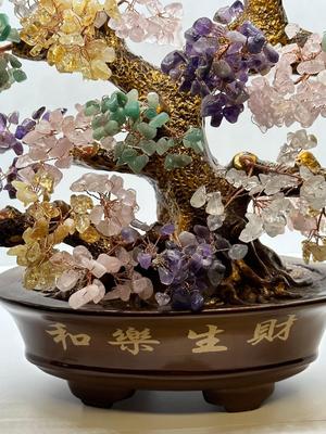 Multi-Gemstone Bonsai Tree of Life with 1,251 Natural Gemstones W/ Tag