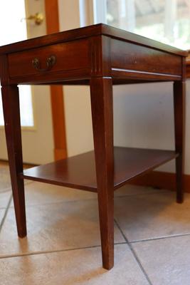 Mersman Walnut Side Table With Drawer