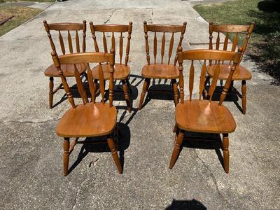 (6) Solid Wood Chairs