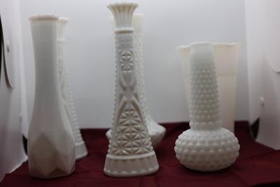 Six (6) Milk Glass Vases