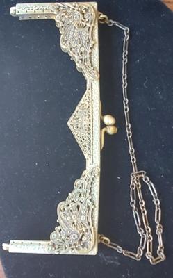 Vintage Brass and sIlver purse frame