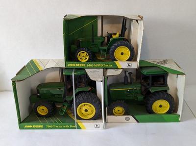 1990's 1/16th Scale John Deere 7800 MFWD-6400 MFWD-4455 MFWD Tractors In Box
