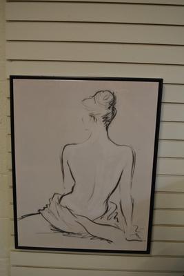 Minimalist Chic Woman in Sitting Pose Wall Art measures 29"x23.25"