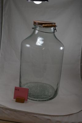 Vintage Owens Illinois Large Glass Jar with Lid 18.5x10.5