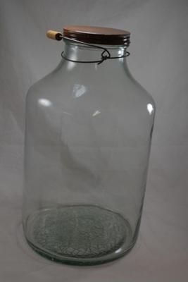 Vintage Owens Illinois Large Glass Jar with Lid 18.5x10.5