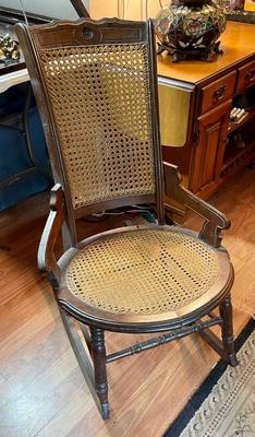 Antique cane back rocking chair