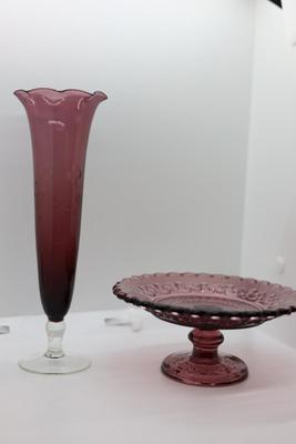 Amethyst Vase & Shallow Dish