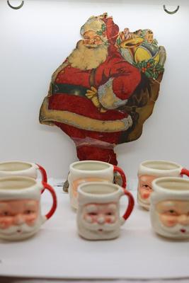Set of (6) Vintage Santa Mugs & Santa Lagniappe From 1934
