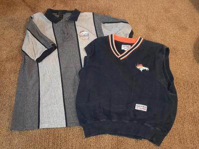 Bronco's Apparel NFL Pro Line sweater vest and collared Shirt Size Large