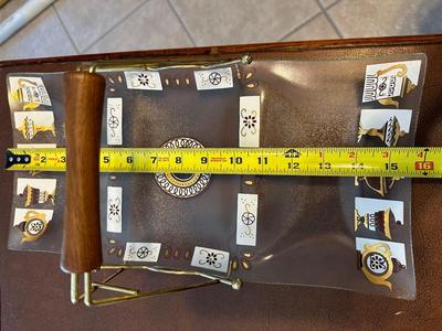 Inland Glass Three-Section Serving Tray W/ Wooden Handle