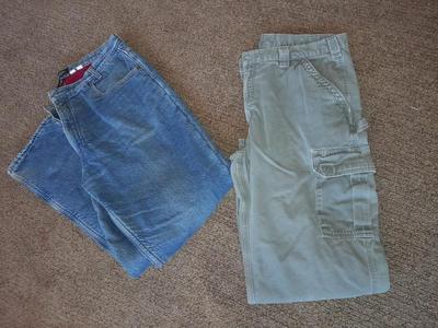 Two pair of Men's work Pants winter Polartec Lined Sidewinders & Carhart