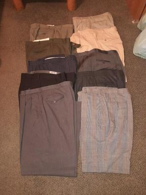 Men's dress slacks Reaction, LL Bean, Grant Thomas 10 Pair!